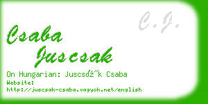 csaba juscsak business card